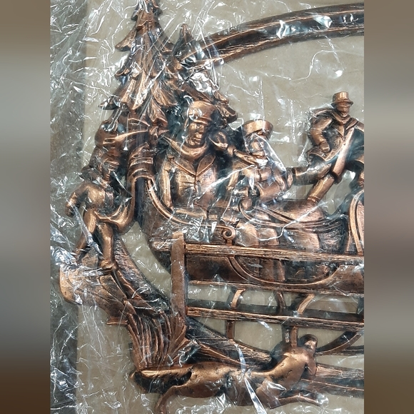 Vintage Coppercraft Guild of Canada NOS 7327 3D Oval Christmas Scene 17" x 10" - Picture 5 of 8